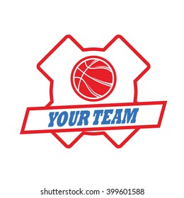 Vector Basketball Championship Icon tournament and emblem designs with wreath, ball
