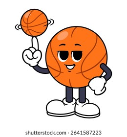 Vector Basketball Character Spinning Basketball on Finger