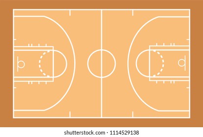 Vector Of Basketball Court Template