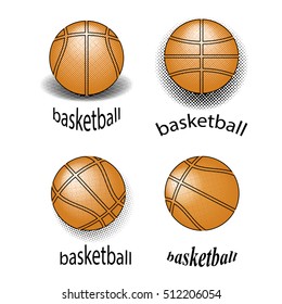 Vector Basketball Creative Grunge Logo Design Isolated on White Background.