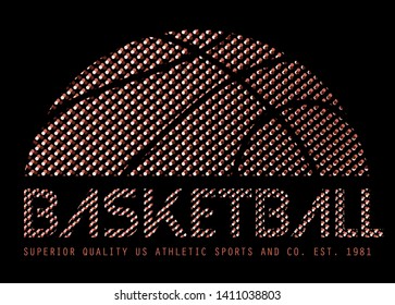 vector basketball dots effect illustration tee shirt graphic print design