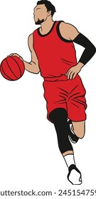vector basketball dunk slam passing dribble draw silhouette male sport splash illustration background abstract active athlete motion player jump  ball shot professional isolated basket sketch