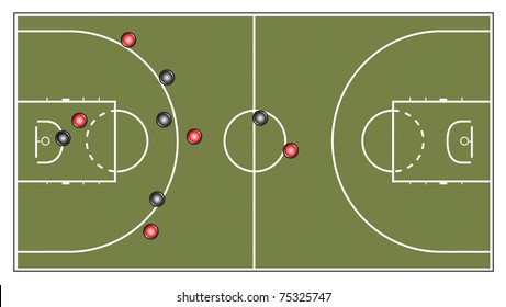 Vector basketball field