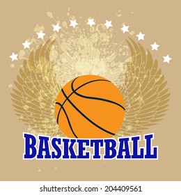 Vector Basketball With Grunge Backgrounds 