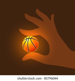 Vector Basketball in Hand Illustration