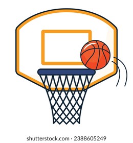 Vector basketball hoop sport basket vector illustration.