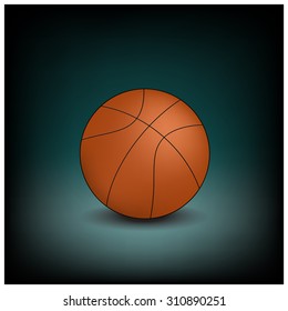 Vector Basketball icon  isolated on a dark background