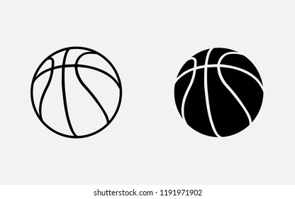 Vector Basketball icon on gray background
