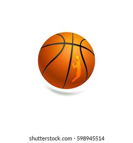 Vector Basketball isolated on a white background. Grunge texture.