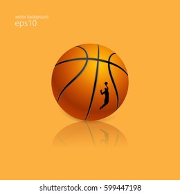Vector Basketball isolated an orange background. You can use for a shirt, poster, banner, flyer.