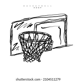 Vector Basketball Net Basketball Hoop Sketch Stock Vector (Royalty Free ...