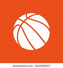 vector basketball in orange or brown, circular shape.
