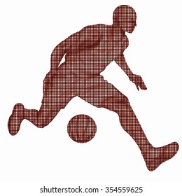 vector basketball player . dots isolated sketch on white background