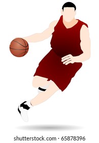 vector basketball player in the red shirt