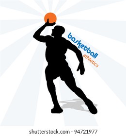 vector basketball player silhouette icon / logo