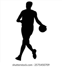 The vector of basketball player in trendy flat style isolated on white background. Perfect symbol for your web site design, logo, app, UI. Vector illustration, EPS.