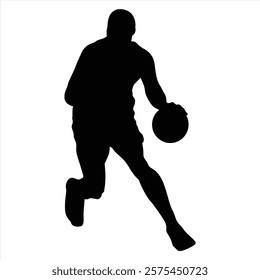 The vector of basketball player in trendy flat style isolated on white background. Perfect symbol for your web site design, logo, app, UI. Vector illustration, EPS.