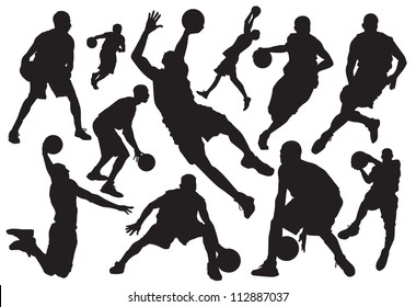 vector Basketball players silhouette