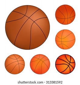 Vector Basketball set isolated on a white background.