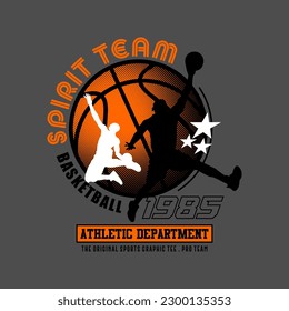 vector of basketball spirit team 1985 atheltic department design graphic illustration