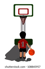 Vector - Basketball.Concept:Shooting to the basket.