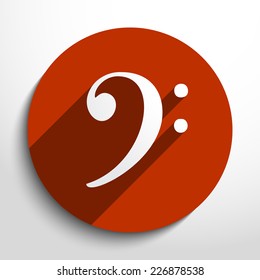 Vector bass key web icon. Eps 10.