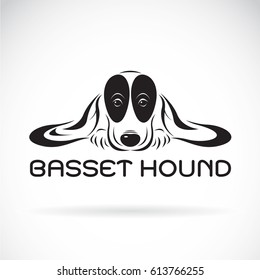Vector of basset hound dog on a white background. Pet Animals 