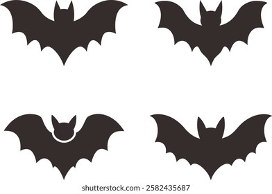 Vector bat animals, Halloween bats collection, Holiday bat silhouette, Bats vector art