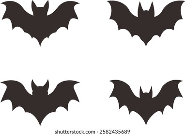 Vector bat animals, Halloween bats collection, Holiday bat silhouette, Bats vector art