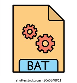 Vector BAT Filled Outline Icon Design
