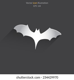 Vector bat icon - Halloween vector illustration.