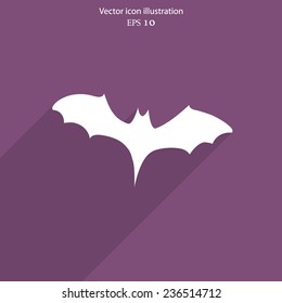 Vector bat icon - Halloween vector illustration. Eps 10.