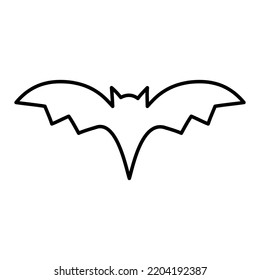 Vector bat icon in line art style. Halloween design element on white background.