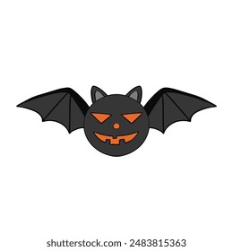Vector bat is isolated on the white background