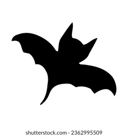 Vector bat isolated silhouette. Simple illustration, icon. Happy Halloween day spooky Art Illustration. Horror person. Elements for cards, cover, sticker.