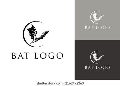 vector bat open wings flying concept elements logo icon	
