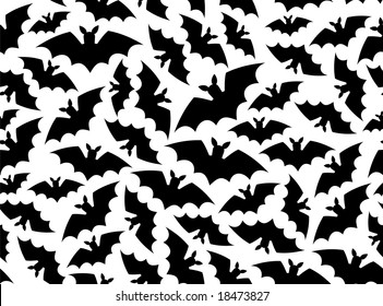 Vector bat pattern on white