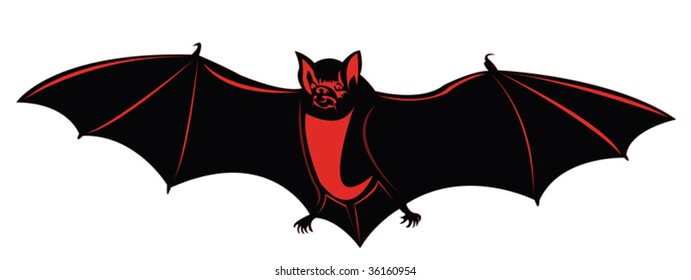 Vector bat silhouette on white background