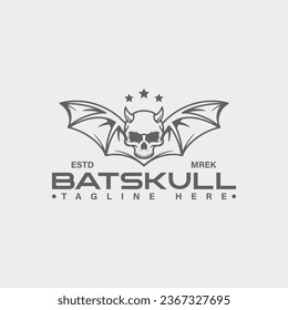 vector bat skull logo template.