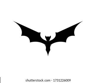 vector bat,flying bat in silhouette style.vector animal isolated on white background