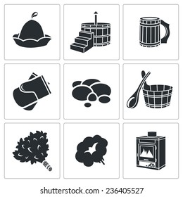 Vector Bath Accessories Icons Set