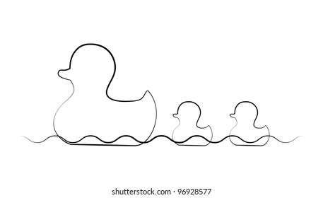 vector bath ducks silhouette