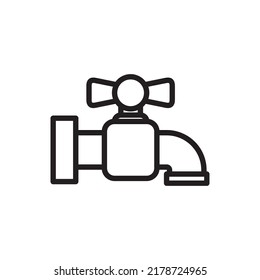 Vector bathroom faucet tool icon concept