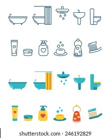 Vector Bathroom icon set