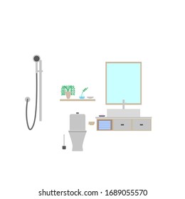 cuarto de baño vectorial sobre fondo blanco