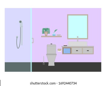 cuarto de baño vectorial sobre fondo blanco