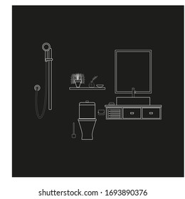 vector bathroom on white background