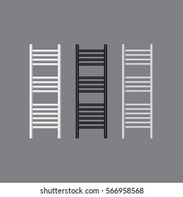 Vector bathroom towel hanger radiator illustration