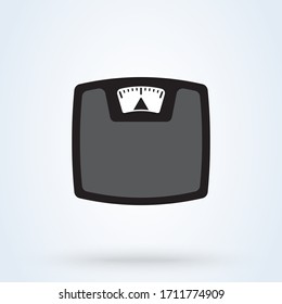 Vector bathroom weight scale flat style. diet control device illustration