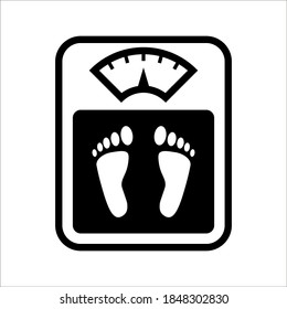Icono de la escala de peso del vector en el fondo blanco. modificable por color
